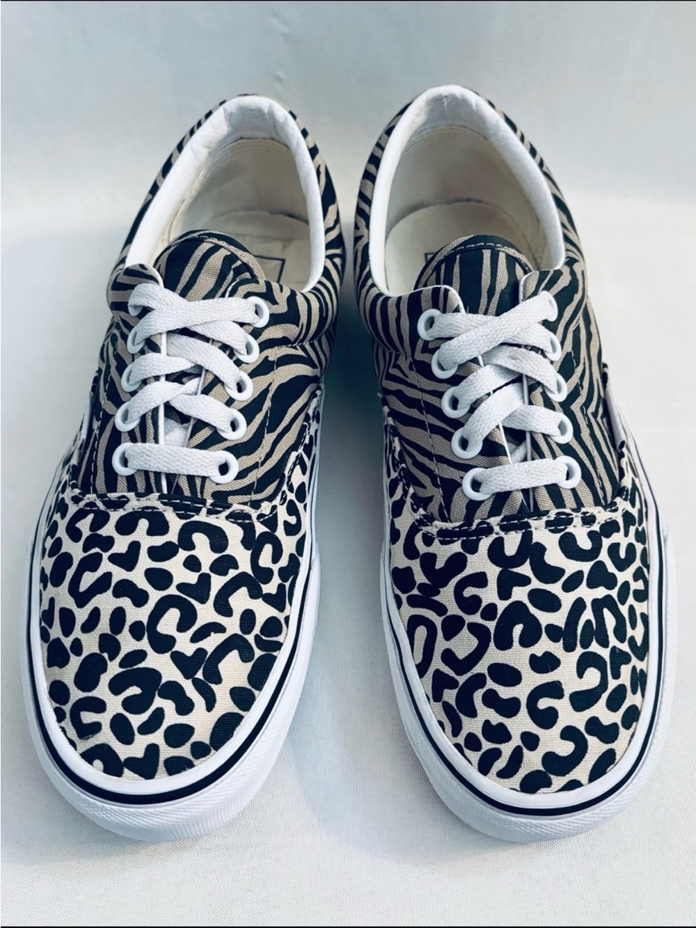 Vans Women's Black and White Animal Print Sneakers - Picture 9 of 10